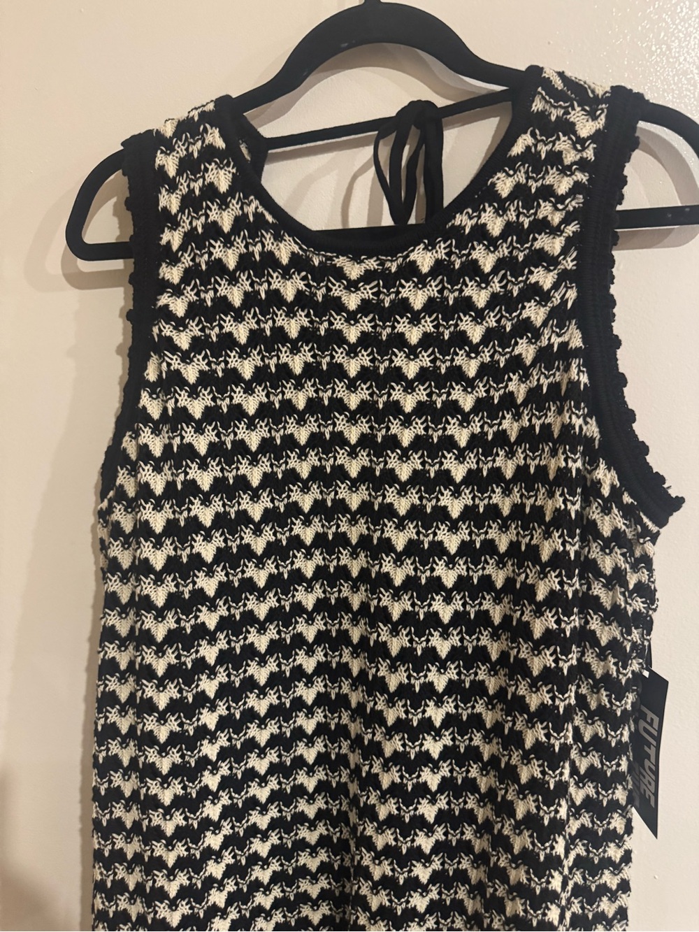 Future Collective Houndstooth Sleeveless Knit dress - Black & Cream - Picture 2 of 5
